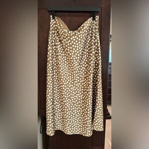 J. Crew Light Brown Gwyneth slip skirt size large like new